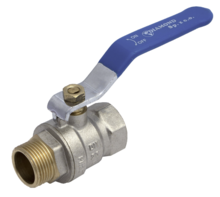 Ball valve with a blue handle